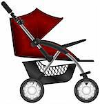 Layered illustration set of baby carriage in vector.