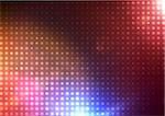 Vector illustration of disco lights dots pattern on red background