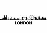 detailed vector skyline of London, UK