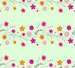 seamless floral pattern on green background