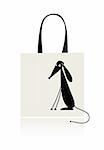 Funny puppy, design of shopping bag