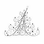 Christmas tree decoration, silhouette for your design