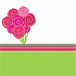 Bouquet of colourful pink roses. Vector illustration