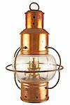 Old brass lantern with petroluem light