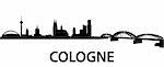 detailed vector silhouette of Cologne, Germany