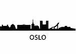 detailed vector skyline of Oslo