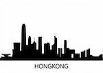 detailed vector illustration of Hongkong, China