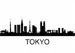 detailed vector illustration of Tokyo, Japan