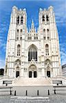 Front of the St. Michael and Gudula Cathedral in Brussels, Belgium