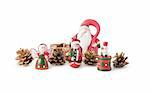 Wooden Christmas toys isolated on a  white background