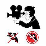 Cameraman. Ban. Vector illustration on white background for design