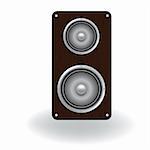 Wooden loud speaker isolated on white , vector illustration. Element for design.