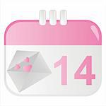 red st. valentine's day calendar icon