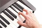 Game on the piano, training to game, musical shop