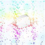 Colorful glowing bubbles under water. Vector illustration