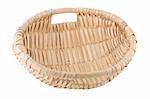 hand made wicker basket on white background