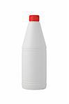 white bottle, cleaning product on white background