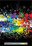 Color paint splashes abstract background. Grunge vector illustration.
