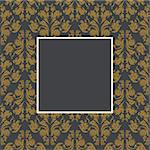 Seamless floral pattern with frame in golden and gray color.