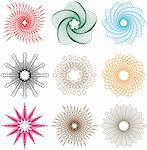 A set of spiral shapes of regular geometric shape