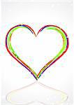 abstract colorful heart with line art