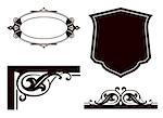 Set of ornaments, frame and border. Vector