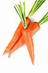 Ripe carrots isolated on a white background