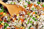 fried rice with vegetables, close-up