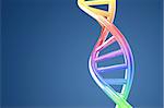 High quality 3d image of a colorful DNA helix on a blue background