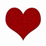 Happy Valentines Day Heart with Red Roses Pattern Illustration