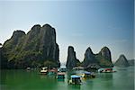 Ha Long Bay  is a UNESCO World Heritage Site, and a popular travel destination. Floating fishing village.