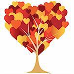 Valentine's background with pink heart tree for you. vector illustration