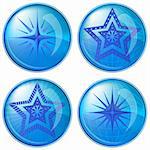 Icons, buttons, vector eps10, stars of different forms, set