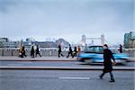 rush hour, city workers going to work