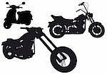 set of motorbike silhouettes, vector illustration
