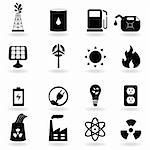 Eco icons for clean energy and environment