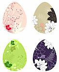 Set of different pretty spring easter eggs