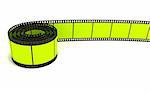 3D rendering of a 35mm green film strip