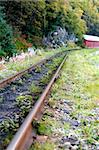Vintage small gauge train tracks in Alaska