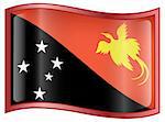 Papua New Guinea flag icon, isolated on white background