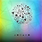 The modern abstract color background of dark geometrical circle shapes