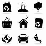 Recycling and clean environment icons