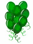 Balloons with Confetti White Background for St Patricks Day Party Illustration