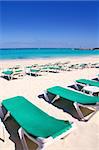 Caribbean beach turquoise sea with green hammocks