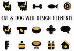 Cats, dogs and other pets and accessories icons
