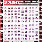 Hundred vector Icons for Web Applications. Web, medical, media, shopping and other.