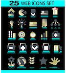 Icon Set for Web Applications - Vector on dark background