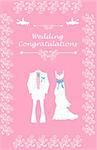 Wedding Bridal card with couple man woman Design elements0