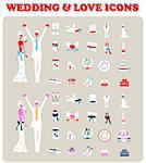 Wedding Bridal Icon set Design elements