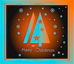 Orange and Blue Christmas Background Card